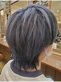 タブルカラー/シルバーブルー/マッシュヘアー/アースカラー