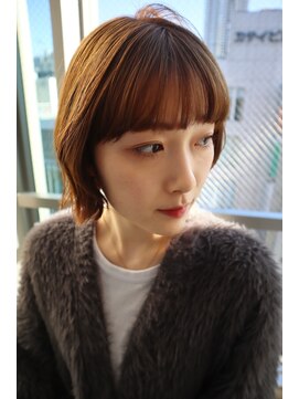 セシルヘアー 京都駅前4号店(Cecil hair) くびれ外ハネボブ/マロンベージュ/丸みボブ