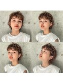 大人可愛いショートパーマ/20代30代40代50代/マッシュ/小顔/池袋
