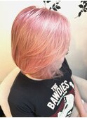 レイヤーボブ×ペールピンク
