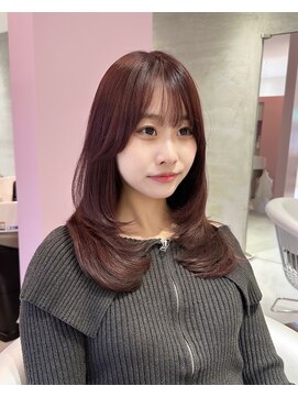 メリア(_Melia) バーガンディーカラー× ミディアムレイヤー