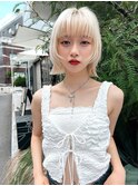 顔まわりレイヤー× ハイトーンボブ