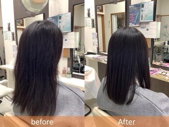 サロンド JOYの写真/髪に栄養を入れながら、お手入れしやすい美髪へ◎ナチュラルでまっすぐ過ぎないストレートが叶います。