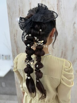 ラビス(Lovis) くびれヘア/ハイライトカラー/アプリコットオレンジ