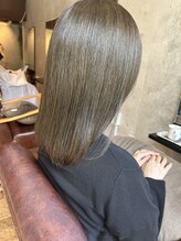 ヘアサロン レゴリス(hair salon REGOLITH) 切りっぱなしミディアム×透明感オリーブベージュ