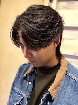 センターパートウルフ/静岡ニュアンスパーマ/静岡フェザーパーマ