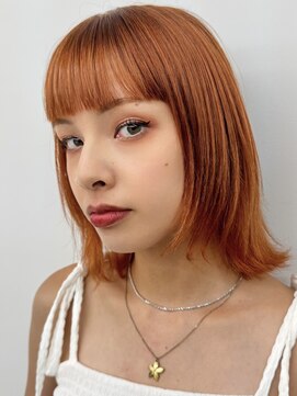 ソラ 広尾店(SORA) 似合わせ外ハネボブ顔まわりレイヤーブリーチ艶カラー