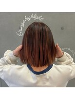 ヘアメロウ ココ(hair mellow CoCo...)&nbsp;切りっぱなしボブ × ピンクバレイヤージュ