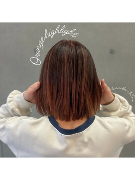 ヘアメロウ ココ(hair mellow CoCo...) 切りっぱなしボブ × ピンクバレイヤージュ