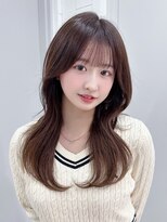 シオン(shion)&nbsp;顔周りレイヤー大人ガーリー韓国ヘア似合わせカット_F1345