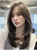 韓国風レイヤーカット/ロングレイヤー/ハッシュカット/10代20代