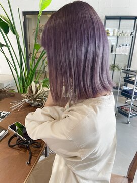 パーク(PARK) ラベンダーグレーラベンダーカラーミニボブ外ハネボブくびれ