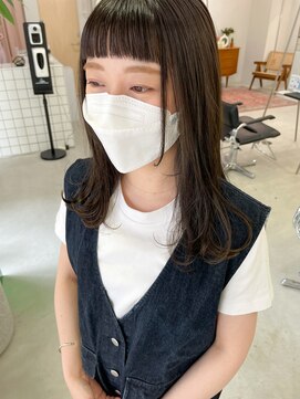 ヘアー アイス カンナ(HAIR ICI Canna) オリーブアッシュで透け感