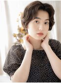 かきあげ前髪センターパート小顔ボブパーマa浦和20代30代40代