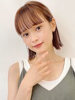 ロシェ 横浜店(loche)&nbsp;デザインカラー×前髪縮毛矯正耳かけボブ×横浜