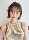 似合わせ小顔ボブ×ベージュカラー デザインカラー