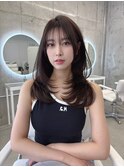 レイヤーカット 薄め前髪 顔まわりカット 高めレイヤー