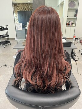 ガルボヘアー 桟橋店(garbo hair) ピンクブラウン　艶髪　ロング　トリートメント