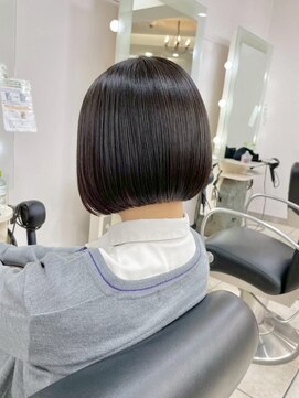 ラルム 新宿(LARME SHINJUKU) ミニウルフ黒染め髪質改善縮毛矯正酸性ストレートレイヤー/新宿