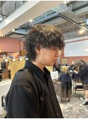 ウルフカット波巻きツイストスパイラルケアパーマ眉毛カット