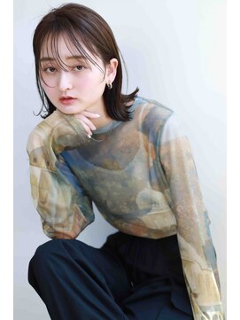 ムウ 難波(MOU) ショートボブ暗めカラーグランマッシュデザイン20代30代40代50代