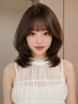 アフロート ディル(AFLOAT D'L)&nbsp;大人（シースルー）前髪面長ミディアムレイヤー20代30代40代