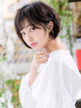 カバーヘア イヴ 戸頭店(COVER HAIR EVE) *EVE戸頭*耳かけも◎斜めバング×前下がりの黒髪大人ボブb