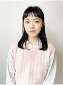 髪質改善セミロング/前髪パッツン10代人気