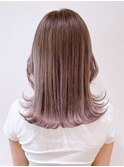 ハイライトラベンダーベージュ_くびれヘア_ba339713