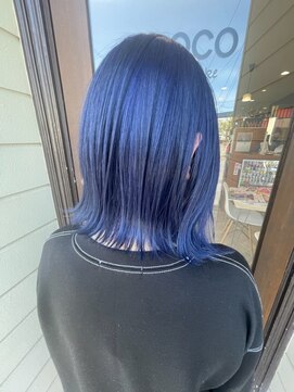 ヘア メイク ココ(hair make coco) ブリーチ×ネイビー♪