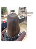 暗髪ナチュラルストレートツヤツヤちゅるんミディアムボブ