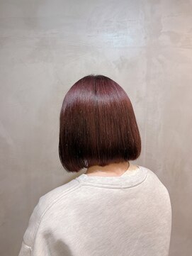 リエコー(RE'ECHO) レッドカラー/ワインレッド/ボブ/ブリーチなしカラー