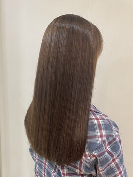 オーリーヘア 希望ヶ丘店(Olliy hair) 美髪ストレート/グレーベージュ/レイヤーロング/20代30代40代