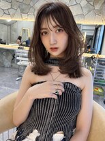 サイン 表参道(SIGN)&nbsp;韓国ヘアグレージュカラーブリーチ無し髪質改善イヤリングカラー