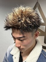 メンズ刈り上げショートツイストパーマスパイキーショート