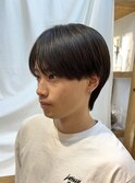 縮毛矯正・自然な毛流れのシースルーマッシュ