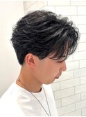 フェザーショートセンターパートツーブロックビジネス