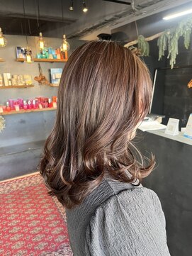 【札幌円山】コーラルブラウン/ミディアムレイヤー/透明感カラー