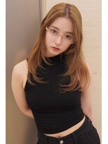 アンジェリカラボ 梅田店(ANGELICA LABO)&nbsp;韓国風くびれレイヤーカット×グレージュ×透明感ブラウン川又