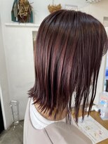 アオゾラヘアー フジサキグウ(AOZORA HAIR FUJISAKIGU) ＊キレイめカジュアル＊うる艶髪_ピンクブラウン×外ハネボブ