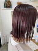 *キレイめカジュアル*うる艶髪_ピンクブラウン×外ハネボブ