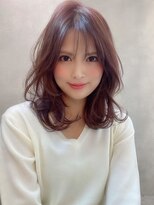 アグ ヘアー ラヴィール 長岡天神店(Agu hair ravir) 《Agu hair》最旬ピンクカラー×大人ミディアムカール