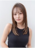 20代30代大人かわいい小顔ひし形レイヤーカットグレージュカラー