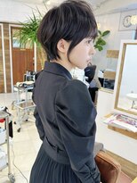 センスヘア(SENSE Hair) 黒髪/マッシュショート/耳掛けショート/小顔カット/グレージュ