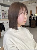 イメチェン/フルバング/似合わせカット/レッドブラウン/モード