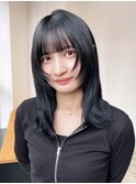 アッシュブラックレイヤーロンググレージュカラー_ba483941