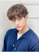 ハイライトツーブロック刈り上げマッシュ
