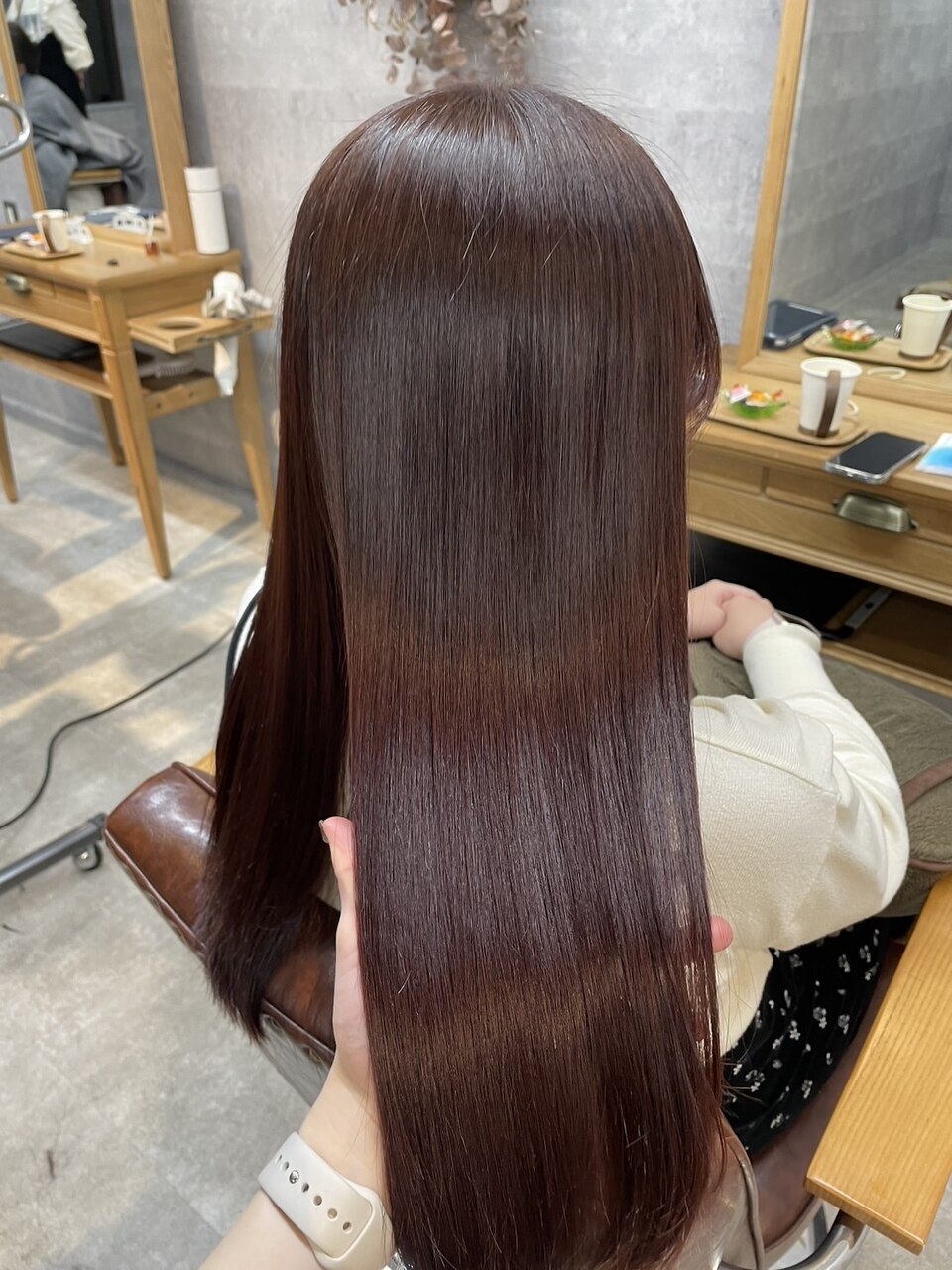 縮毛矯正ケアルーガ＋艶髪カラー＋似合わせカット  ￥27500