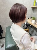 大人可愛い♪マッシュショート×脱白髪染めカラー