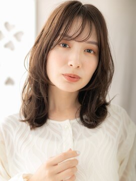 カバーヘア イヴ 戸頭店(COVER HAIR EVE) 透けバングミックスパーマゆるふわミディTc4戸頭20代30代40代